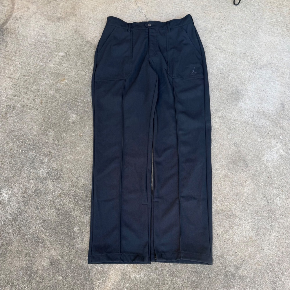 Jordan Flight Mens Heritage Utility Pants Black Straight Leg Zip Hem Size M